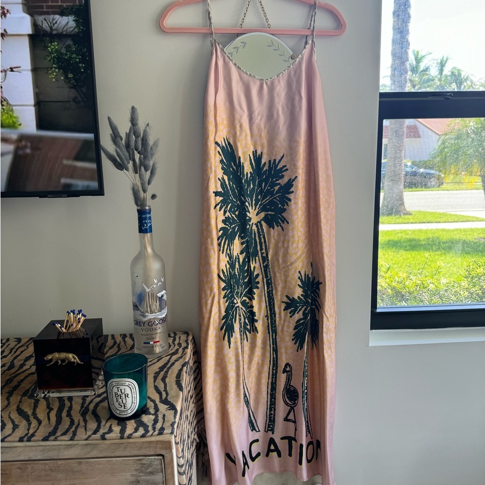 Pink Palm Tree Midi Dress - Picture 7 of 12